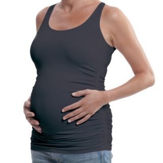 Be Maternity Seamless Ruched Tank   Gray L/XL