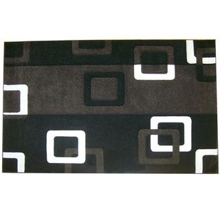 Modern Deco Black Geometric Rug (39 X 51)