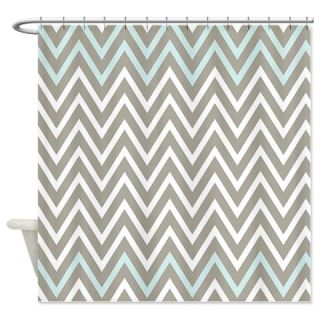  White and Blue Chevron Stripes Shower Curtain  Use code FREECART at Checkout