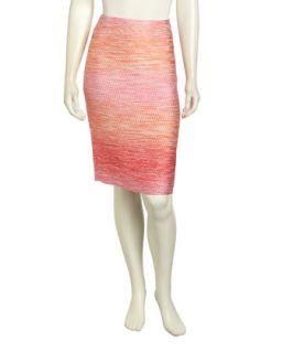Ombre Tweed Pencil Skirt, Spectrum