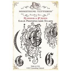 Something Tattered Monogram Initial Clear Stamps 4 X4  G