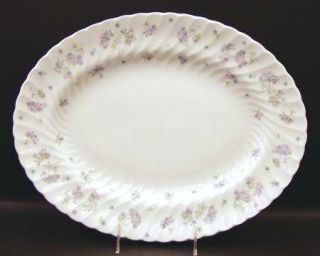 Wedgwood April Flowers 14 Oval Serving Platter, Fine China Dinnerware   Bone, B