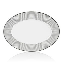Mikasa Cheers Rings 16 inch Oval Platter (Black/whiteCare instructions Microwave and dishwasher safe Dimensions 16 inches in diameter Bone chinaColor Black/whiteCare instructions Microwave and dishwasher safe Dimensions 16 inches in diameter)
