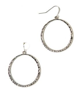 Silver AEO Gemstone Hoop Earrings, Womens One Size
