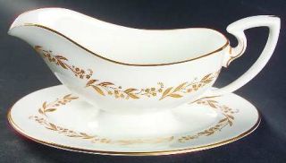 Royal Worcester Saguenay Gravy Boat with Attached Underplate, Fine China Dinnerw