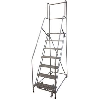 Cotterman (Rolling) Ladder w/CAL OSHA Rail Kit   70in. Max. Height