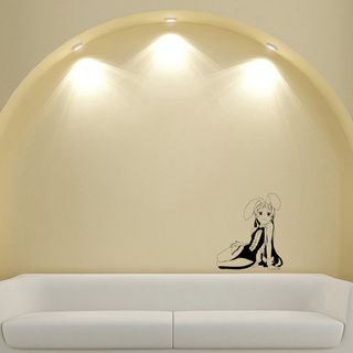 Japanese Manga Girl Bunny Ears Vinyl Wall Sticker (Glossy blackEasy to applyInstructions includedDimensions 25 inches wide x 35 inches long )