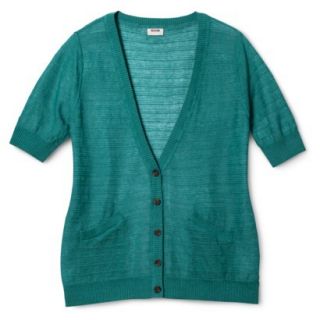 Mossimo Supply Co. Juniors Plus Size Short Sleeve Cardigan   Turquoise 2X