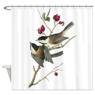  Black capped Chickadee Shower Curtain  Use code FREECART at Checkout