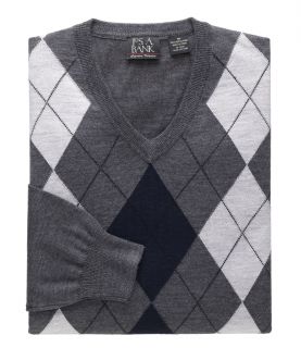 Signature Merino Wool Sweater Argyle V Neck JoS. A. Bank