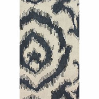 Nuloom Handmade Modern Ikat Dark Grey Rug (76 X 96)