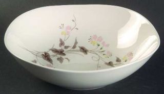 Kokura Clifton Coupe Soup Bowl, Fine China Dinnerware   Pink/Yellow Flowers,Gray