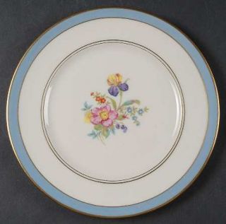 Lamberton Hawthorne Salad Plate, Fine China Dinnerware   Blue Band,Floral Spray