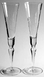 Mikasa Love Story (Set of 2) Toasting Fluted Champagnes   Clear,Platinum Or Grey