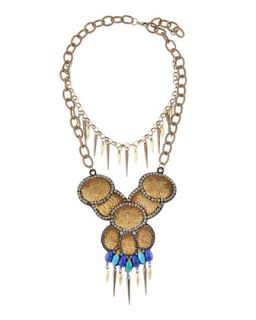 Multi Chain Bib Necklace, Blue
