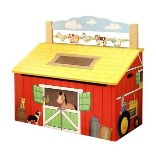 Teamson Design Happy Farm Toy Box Multicolor   TD 11326A
