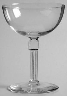 Bryce Colonnade Champagne/Tall Sherbet   Stem #943, Cube In Stem, Clear