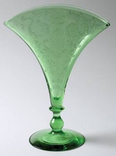 Fostoria Versailles Green Fan Vase   Stem #5098,Etch #278, Green