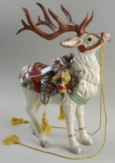 Fitz & Floyd Enchanted Holiday Figurine Deer, Fine China Dinnerware   Santa, Ani
