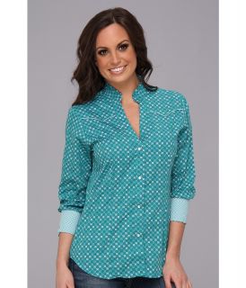 Roper 9005 Snowflake Foulard Womens Long Sleeve Button Up (Green)