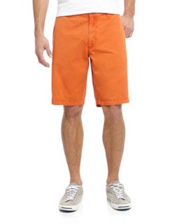 Soft Washed Twill Shorts, Freckle Orange