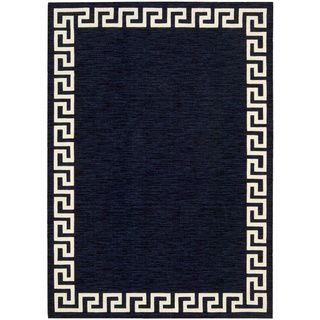 Barclay Butera Kaleidoscope Greek Border Lagoon Wool Rug (53 X 75)