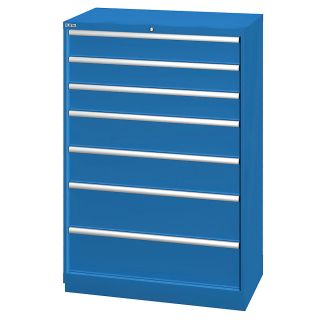 Lista 40 1/4 Wide 7 Drawer Cabinet   Keyed Alike   Bright Blue   Bright Blue