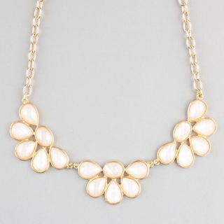 Crescent Flower Statement Necklace Ivory One Size For Women 232301160