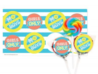 Girls Only Party Small Lollipop Kit