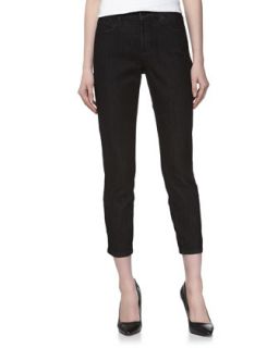 Jill Fitted Cropped Jeans, Dark Enzyme