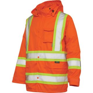 Work King Class 2 High Visibility Rain Jacket   Orange, Medium, Model# S37211