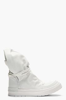 Ca By Cinzia Araia White Leather Santiago Skin Cap Boots