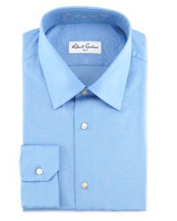 Alex Tonal Jacquard Sport Shirt, Medium Blue