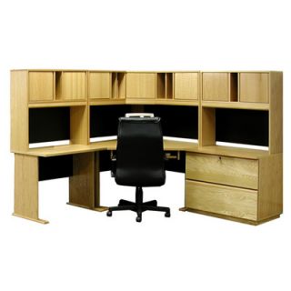 Rush Furniture Office Modulars Corner Desk Office Suite with Lateral File 18018