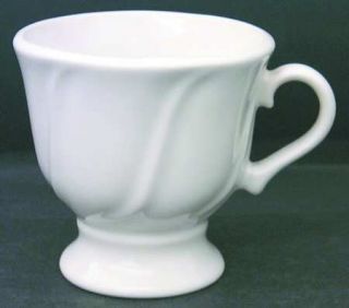 Pfaltzgraff Stratus Pedestal Mug, Fine China Dinnerware   Stoneware, White, Swir