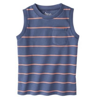 Circo Infant Toddler Boys Striped Muscle Tee   Indie Blue 12 M