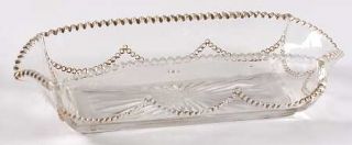 Heisey Beaded Swag Clear Flared Pickle Dish   Stem #1295, Clear, Beaded Swag Des