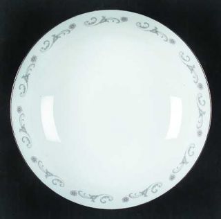 Royal Worcester Bridal Lace Coupe Soup Bowl, Fine China Dinnerware   Gray Scroll