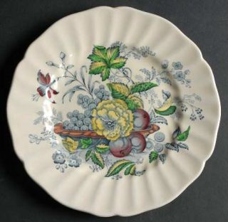 Royal Doulton Kirkwood, The Multicolor Salad Plate, Fine China Dinnerware   Mult