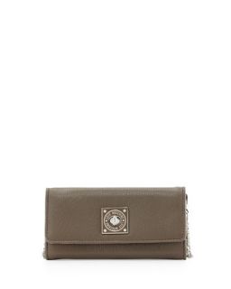Turn Lock Wallet Clutch, Taupe