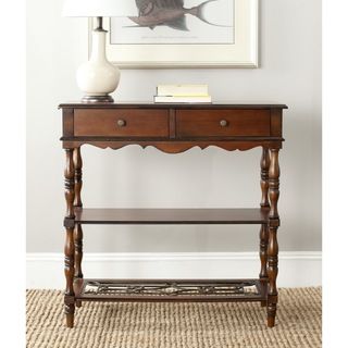 Safavieh Fiona Dark Brown Console Table (Dark BrownMaterials BirchwoodDimensions 36 inches high x 36 inches wide x 16 inches deepThis product will ship to you in 1 box.Minor assembly required )