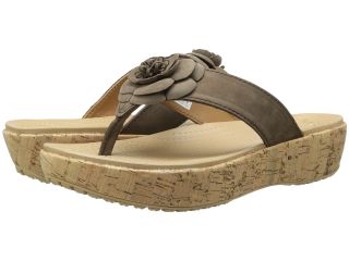 Crocs A Leigh Flip Flop Flower Womens Shoes (Brown)