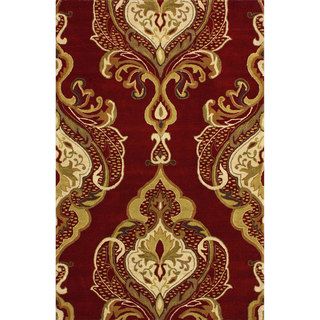 Nuloom Handmade Royal Damask Red Wool Rug (36 X 56)