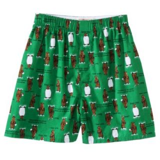 Mossimo Supply Co. Mens Holiday Boxers   Green Bear Print S