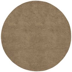 Hand tufted Tan Dichotomy Colorful Plush Shag New Zealand Felted Wool Rug (8 Round)
