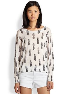 Townsen Pineapple Print Dolman Sleeved Sweater   White
