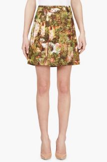 Carven Pink And Yellow Havana Printed Skirt
