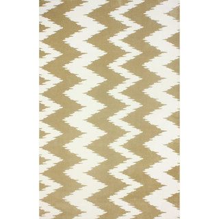 Nuloom Modern Vertical Chevron Microfiber Beige Rug (5 X 8)