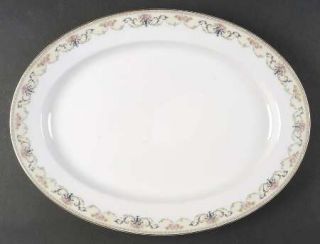 Noritake Majestic 16 Oval Serving Platter, Fine China Dinnerware   Pink Roses,G