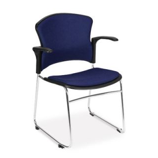 OFM MultiUse Office Stacking Chair 310 F, 310 FA Seat Color Navy, Arms With